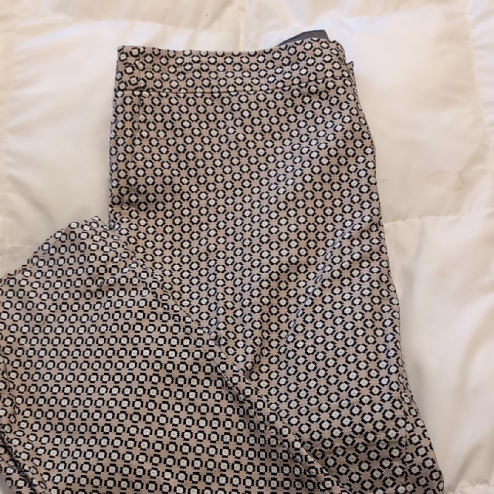 Banana Republic Navy and White Patterned Trousers